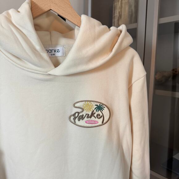Parke The Bay Side Hoodie NEW Miami Cream Pullover Graphic Logo Sweatshirt S M - Picture 4 of 7